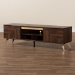 Baxton Studio Graceland Mid-Century Modern Transitional Walnut Brown Finished Wood 2-Door TV Stand - BSOLV45TV4512WI-CLB-TV Stand