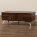 Baxton Studio Graceland Mid-Century Modern Transitional Walnut Brown Finished Wood 2-Drawer Coffee Table - BSOLV45CFT4514WI-CLB-Coffee Table