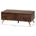 Baxton Studio Graceland Mid-Century Modern Transitional Walnut Brown Finished Wood 2-Drawer Coffee Table - BSOLV45CFT4514WI-CLB-Coffee Table