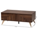 Baxton Studio Graceland Mid-Century Modern Transitional Walnut Brown Finished Wood 2-Drawer Coffee Table - BSOLV45CFT4514WI-CLB-Coffee Table