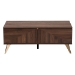 Baxton Studio Graceland Mid-Century Modern Transitional Walnut Brown Finished Wood 2-Drawer Coffee Table - BSOLV45CFT4514WI-CLB-Coffee Table