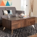 Baxton Studio Graceland Mid-Century Modern Transitional Walnut Brown Finished Wood 2-Drawer Coffee Table - BSOLV45CFT4514WI-CLB-Coffee Table