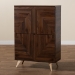 Baxton Studio Graceland Mid-Century Modern Transitional Walnut Brown Finished Wood Shoe Cabinet - BSOLV45SC4515WI-CLB-Shoe Cabinet