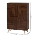 Baxton Studio Graceland Mid-Century Modern Transitional Walnut Brown Finished Wood Shoe Cabinet - BSOLV45SC4515WI-CLB-Shoe Cabinet