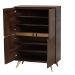 Baxton Studio Graceland Mid-Century Modern Transitional Walnut Brown Finished Wood Shoe Cabinet - BSOLV45SC4515WI-CLB-Shoe Cabinet
