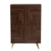 Baxton Studio Graceland Mid-Century Modern Transitional Walnut Brown Finished Wood Shoe Cabinet - BSOLV45SC4515WI-CLB-Shoe Cabinet