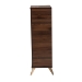 Baxton Studio Graceland Mid-Century Modern Transitional Walnut Brown Finished Wood Shoe Cabinet - BSOLV45SC4515WI-CLB-Shoe Cabinet