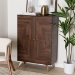 Baxton Studio Graceland Mid-Century Modern Transitional Walnut Brown Finished Wood Shoe Cabinet - BSOLV45SC4515WI-CLB-Shoe Cabinet