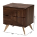 Baxton Studio Graceland Mid-Century Modern Transitional Walnut Brown Finished Wood 2-Drawer Nightstand - BSOLV45ST4524WI-CLB-NS