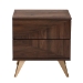 Baxton Studio Graceland Mid-Century Modern Transitional Walnut Brown Finished Wood 2-Drawer Nightstand - BSOLV45ST4524WI-CLB-NS