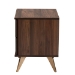 Baxton Studio Graceland Mid-Century Modern Transitional Walnut Brown Finished Wood 2-Drawer Nightstand - BSOLV45ST4524WI-CLB-NS