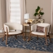 Baxton Studio Baron Mid-Century Modern Cream Boucle Fabric Upholstered and Walnut Brown Finished Wood 2-Piece Living Room Accent Chair Set - BSORDC794S-AC-Cream/Walnut-CC