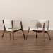 Baxton Studio Baron Mid-Century Modern Cream Boucle Fabric Upholstered and Walnut Brown Finished Wood 2-Piece Living Room Accent Chair Set - BSORDC794S-AC-Cream/Walnut-CC