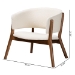 Baxton Studio Baron Mid-Century Modern Cream Boucle Fabric Upholstered and Walnut Brown Finished Wood 2-Piece Living Room Accent Chair Set - BSORDC794S-AC-Cream/Walnut-CC