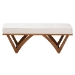 Baxton Studio Chenoa Japandi Cream Boucle Fabric and Walnut Brown Finished Wood Bench - BSOBBT5472-Maya-Cream/Walnut-Bench