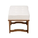 Baxton Studio Chenoa Japandi Cream Boucle Fabric and Walnut Brown Finished Wood Bench - BSOBBT5472-Maya-Cream/Walnut-Bench