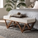 Baxton Studio Chenoa Japandi Cream Boucle Fabric and Walnut Brown Finished Wood Bench - BSOBBT5472-Maya-Cream/Walnut-Bench