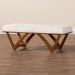 Baxton Studio Chenoa Japandi Cream Boucle Fabric and Walnut Brown Finished Wood Bench - BSOBBT5472-Maya-Cream/Walnut-Bench