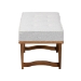 Baxton Studio Chenoa Japandi Light Grey Boucle Fabric and Walnut Brown Finished Wood Bench - BSOBBT5472-Maya-Sky Grey/Walnut-Bench