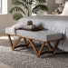 Baxton Studio Chenoa Japandi Light Grey Boucle Fabric and Walnut Brown Finished Wood Bench - BSOBBT5472-Maya-Sky Grey/Walnut-Bench