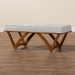 Baxton Studio Chenoa Japandi Light Grey Boucle Fabric and Walnut Brown Finished Wood Bench - BSOBBT5472-Maya-Sky Grey/Walnut-Bench