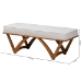 Baxton Studio Chenoa Japandi Light Grey Boucle Fabric and Walnut Brown Finished Wood Bench - BSOBBT5472-Maya-Sky Grey/Walnut-Bench
