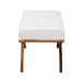 Baxton Studio Orella Japandi Cream Boucle Fabric and Walnut Brown Finished Wood Bench - BSOBBT5473-Maya-Cream/Walnut-Bench