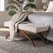 Baxton Studio Orella Japandi Cream Boucle Fabric and Walnut Brown Finished Wood Bench - BSOBBT5473-Maya-Cream/Walnut-Bench