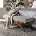 Baxton Studio Orella Japandi Light Grey Boucle Fabric and Walnut Brown Finished Wood Bench - BSOBBT5473-Maya-Sky Grey/Walnut-Bench