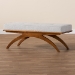 Baxton Studio Orella Japandi Light Grey Boucle Fabric and Walnut Brown Finished Wood Bench - BSOBBT5473-Maya-Sky Grey/Walnut-Bench