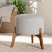 Baxton Studio Elkie Japandi Light Grey Boucle Fabric and Walnut Brown Finished Wood Ottoman Footstool - BSOBBT5474-Maya-Sky Grey/Walnut-Foot Stool