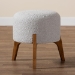Baxton Studio Elkie Japandi Light Grey Boucle Fabric and Walnut Brown Finished Wood Ottoman Footstool - BSOBBT5474-Maya-Sky Grey/Walnut-Foot Stool
