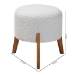 Baxton Studio Elkie Japandi Light Grey Boucle Fabric and Walnut Brown Finished Wood Ottoman Footstool - BSOBBT5474-Maya-Sky Grey/Walnut-Foot Stool