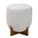 Baxton Studio Fisk Japandi Light Grey Boucle Fabric and Walnut Brown Finished Wood Ottoman Footstool - BSOBBT5475-Maya-Sky Grey/Walnut-Foot Stool