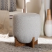 Baxton Studio Fisk Japandi Light Grey Boucle Fabric and Walnut Brown Finished Wood Ottoman Footstool - BSOBBT5475-Maya-Sky Grey/Walnut-Foot Stool