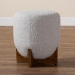 Baxton Studio Fisk Japandi Light Grey Boucle Fabric and Walnut Brown Finished Wood Ottoman Footstool - BSOBBT5475-Maya-Sky Grey/Walnut-Foot Stool