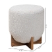 Baxton Studio Fisk Japandi Light Grey Boucle Fabric and Walnut Brown Finished Wood Ottoman Footstool - BSOBBT5475-Maya-Sky Grey/Walnut-Foot Stool