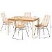Baxton Studio Manhattan Modern Bohemian Rattan and Natural Oak Finished Wood 5-Piece Dining Set - BSOKYG001C-Natural-5PC Dining Set