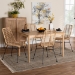 Baxton Studio Manhattan Modern Bohemian Rattan and Natural Oak Finished Wood 5-Piece Dining Set - BSOKYG001C-Natural-5PC Dining Set
