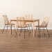 Baxton Studio Manhattan Modern Bohemian Rattan and Natural Oak Finished Wood 5-Piece Dining Set - BSOKYG001C-Natural-5PC Dining Set