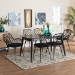Baxton Studio Aniceta Modern Bohemian Black Finished Wood and Rattan 7-Piece Dining Set - BSOKYG013C-Black-7PC Dining Set