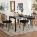 Baxton Studio Sabelle Modern Bohemian Black Finished Wood and Rattan 5-Piece Dining Set - BSOKYG002C-Black-5PC Dining Set