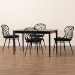 Baxton Studio Sabelle Modern Bohemian Black Finished Wood and Rattan 5-Piece Dining Set - BSOKYG002C-Black-5PC Dining Set