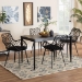 Baxton Studio Ballerina Modern Bohemian Black Finished Wood and Rattan 5-Piece Dining Set - BSOKYG003C-Black-5PC Dining Set