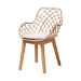 Baxton Studio Ballerina Modern Bohemian Greywashed Rattan and Natural Brown Finished Mahogany Wood 5-Piece Dining Set - BSOKYG004C-Natural Oak/Light Grey-5PC Dining Set