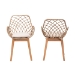 bali & pari Ballerina Modern Bohemian Greywashed Rattan and Natural Brown Finished Wood 2-Piece Dining Chair Set - BSOBalerina2-Light Grey Rattan-DC