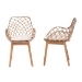 bali & pari Ballerina Modern Bohemian Greywashed Rattan and Natural Brown Finished Wood 2-Piece Dining Chair Set - BSOBalerina2-Light Grey Rattan-DC