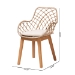 bali & pari Ballerina Modern Bohemian Greywashed Rattan and Natural Brown Finished Wood 2-Piece Dining Chair Set - BSOBalerina2-Light Grey Rattan-DC