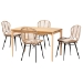 Baxton Studio Brenna Modern Bohemian Greywashed Rattan and Natural Brown Finished Wood 5-Piece Dining Set