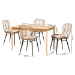 Baxton Studio Brenna Modern Bohemian Greywashed Rattan and Natural Brown Finished Wood 5-Piece Dining Set - BSOKYG005C-Natural Oak/Light Grey-5PC Dining Set
